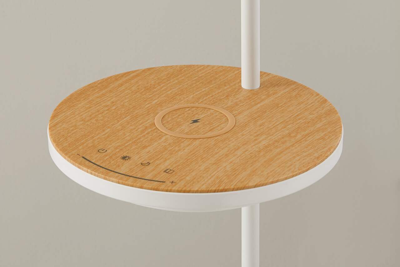 Ultrabrite dome led desk store lamp with wireless charging pad