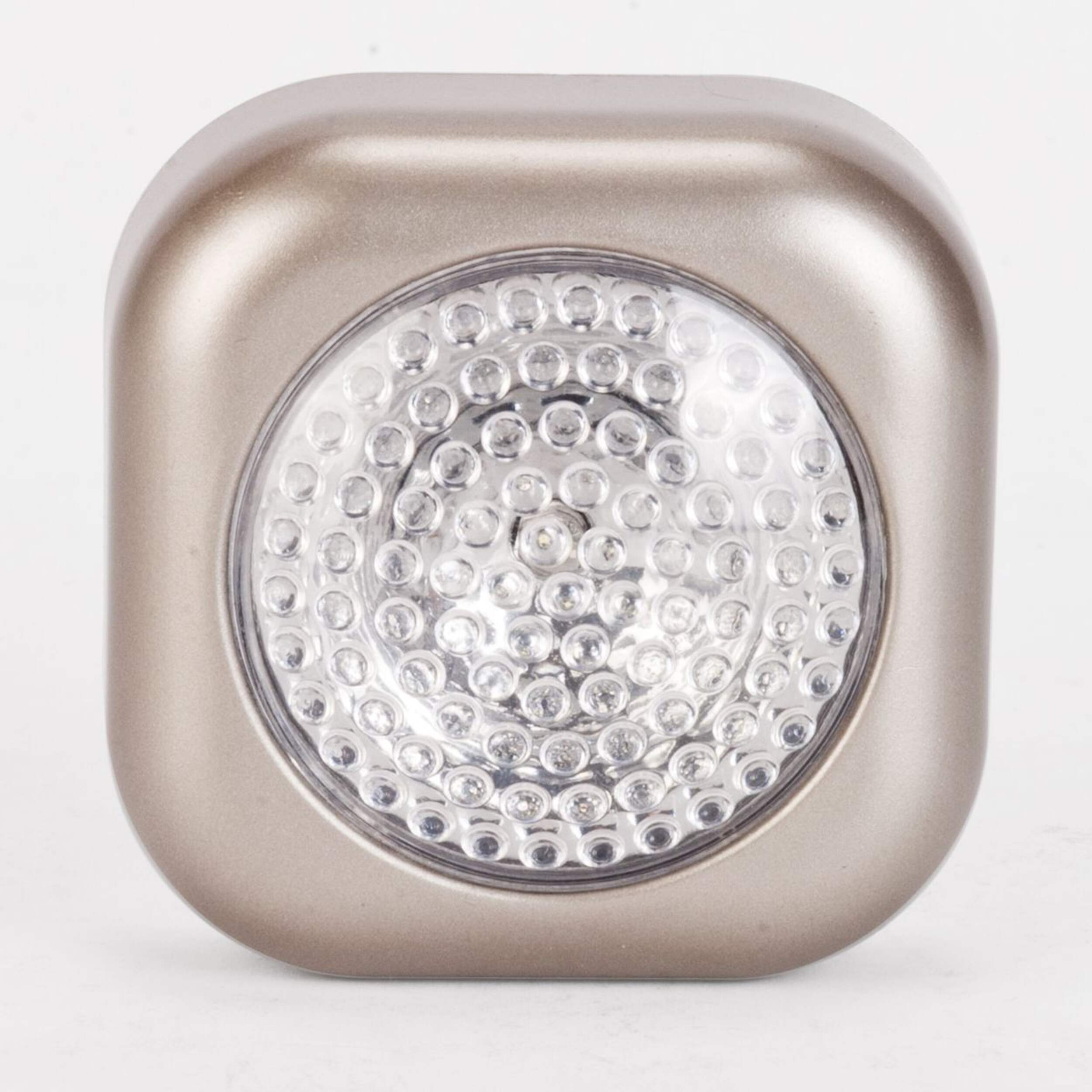Globe Electric Push Light Mini LED Night Light, Silver Front_Elevated