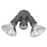 NOMA Halogen 180 Degree Outdoor Motion Sensor Light, Weather-Resistant, Black Front_Flat