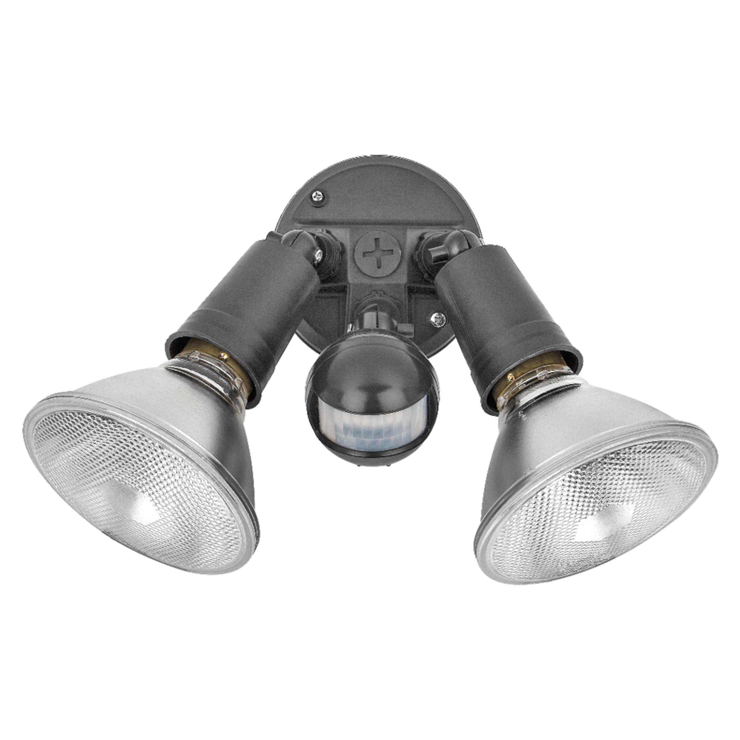 NOMA Halogen 180 Degree Outdoor Motion Sensor Light, Weather-Resistant, Black Front_Flat
