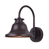 NOMA Decorative Globe Outdoor Down Wall Light, Weather-Resistant, Oil Rubbed Bronze Front_Three_Fourths_Angled_Left
