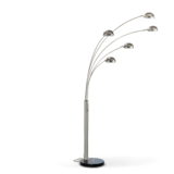 CANVAS Silas 5-Head Floor Lamp, 84-in, Polished Nickel Front_Three_Fourths_Angled_Right