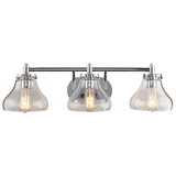 CANVAS Sadie 3-Light Clear Glass Shade Vanity Light Fixture, Chrome Front_Elevated
