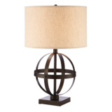 Lampe de table avec abat-jour en Lin CANVAS Abby, 20 po, bronze huilé Front_Angled_Left