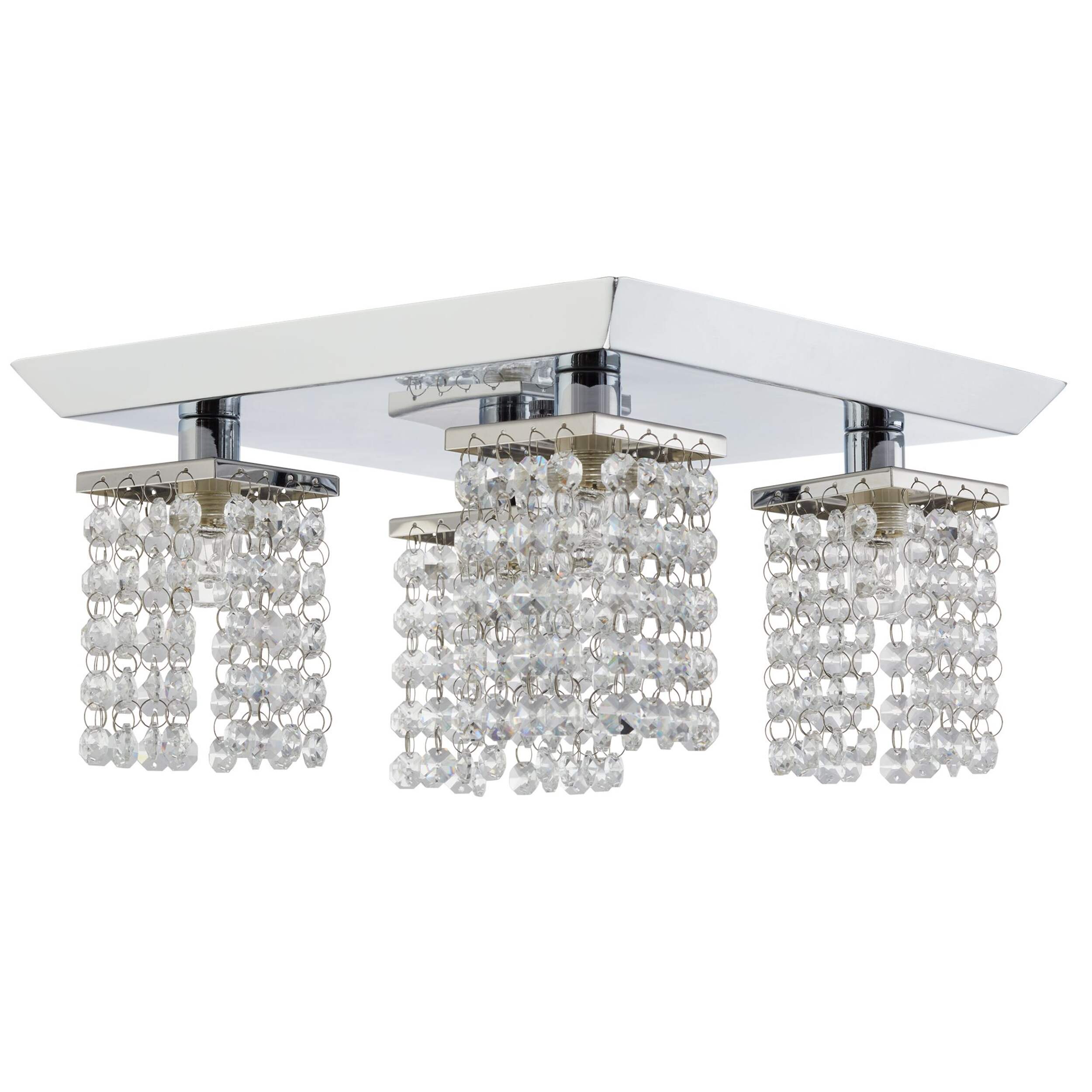 NOMA Cora 4-Light Crystal Shade Canopy Light Fixture, Chrome Front_Angled_Right