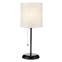 Lampe de table abat-jour en papier de riz blanc Collection Maison, 18 po, noir