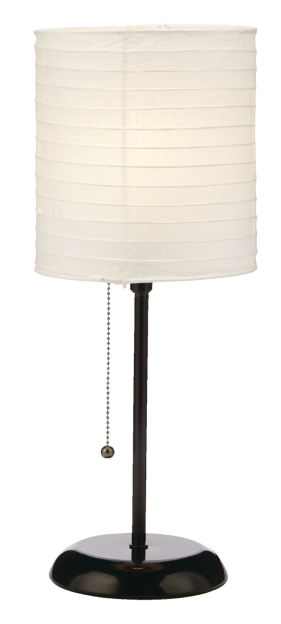 Home Collection White Rice Paper Shade Table Lamp, 18-in, Black Front_Flat
