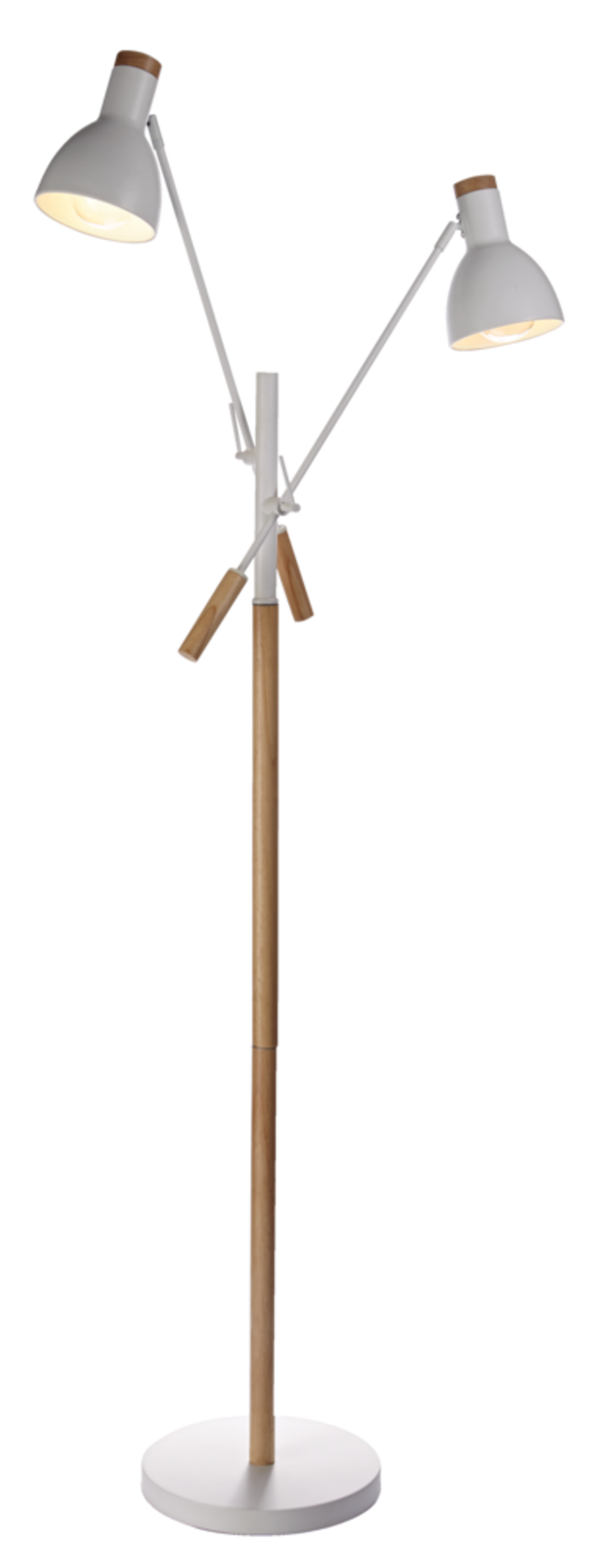 CANVAS Grace 2-Light Floor Lamp, 63.75-in, Wooden/White Front_Flat