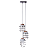 CANVAS Stellan 3-Light Metal Shade Ceiling Pendant Light Fixture, Nickel Front_Elevated