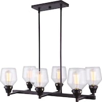 CANVAS Hadley 6-Light Clear Glass Shade Chandelier, Oil Rubbed Bronze Front_Angled_Left