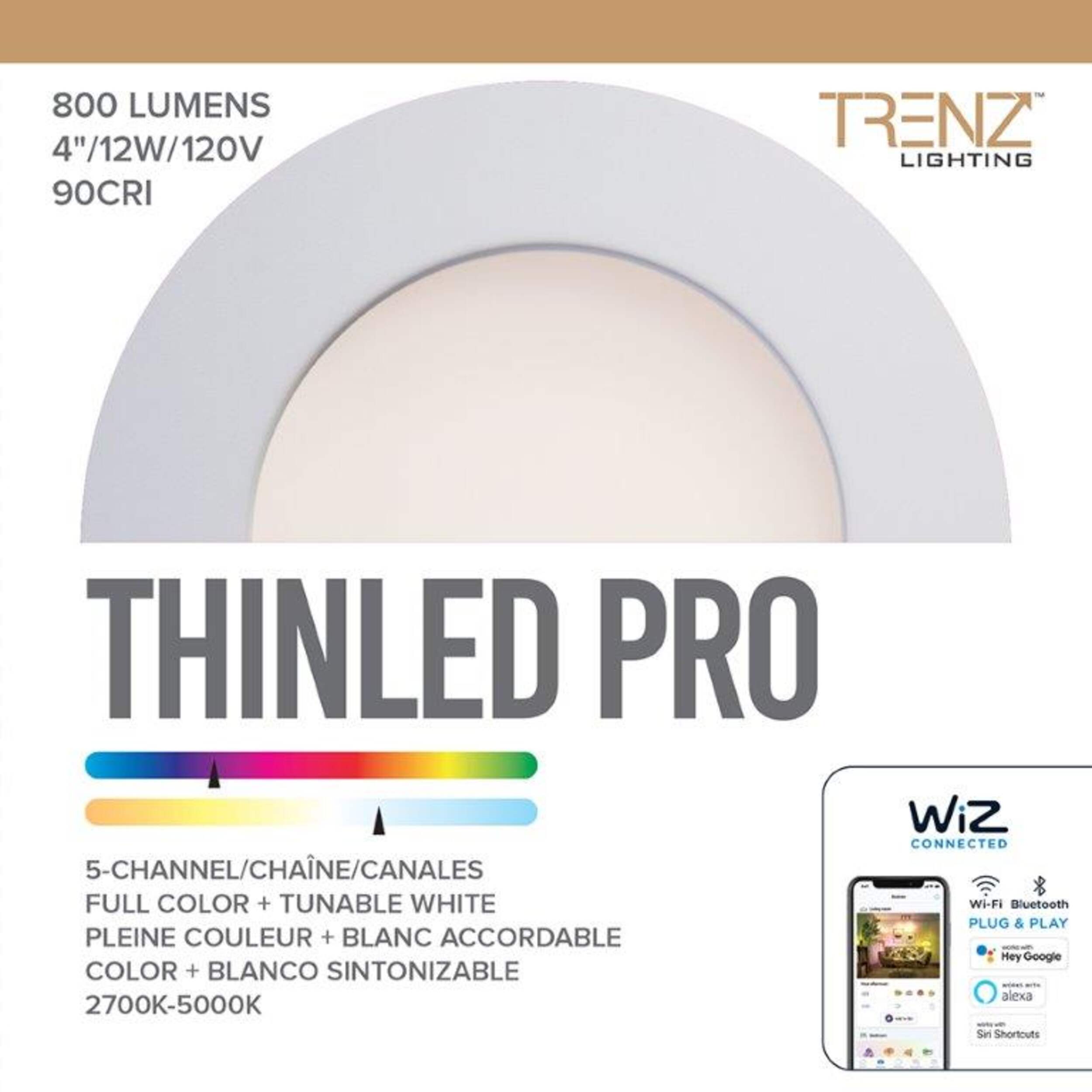 Trenz Lighting LED Recessed Light, 4-in Front_Flat