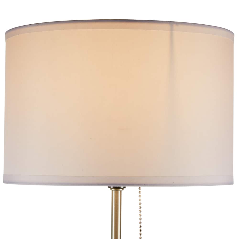 CANVAS Graydon Fabric Drum Shade Table Lamp, 17.4-in, Brushed Nickel ...