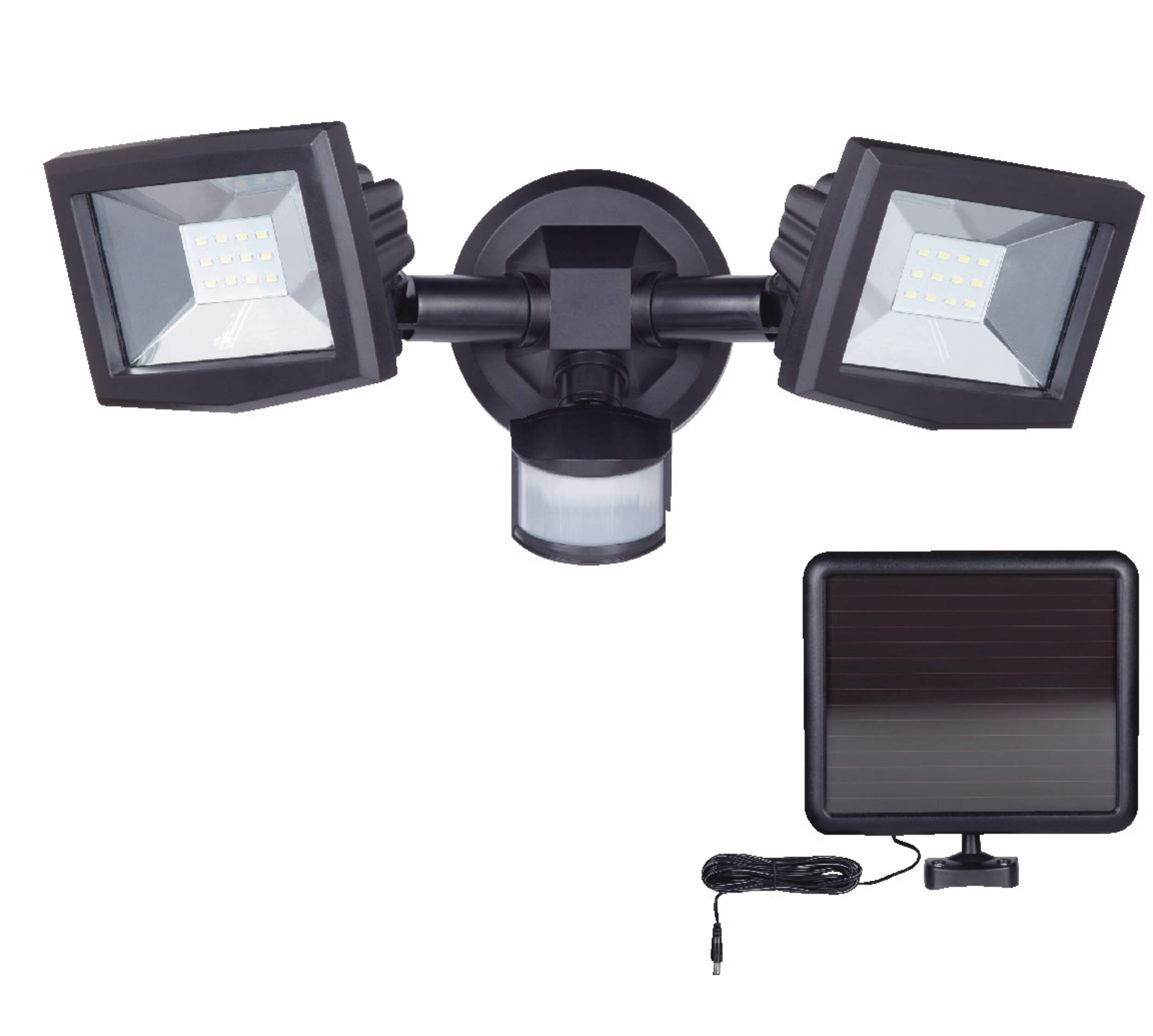 NOMA Solar-Powered LED Motion Sensor Security Light, Black Composite_or_Mixed