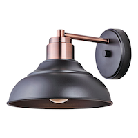 NOMA 1-Light Outdoor Down Light, Black & Copper Front_Angled_Left