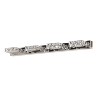 CANVAS Isabella 4-Light Crystal Design LED Vanity Light Fixture, Chrome