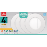 Globe Electric Ultra-Slim Round LED Warm White Recessed Lighting Kit, Assorted Trim Size, 4-pk Front_Flat