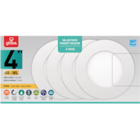 Luminaire encastré très mince à DEL rond blanc chaud Globe Electric, choix de taille de bordure, paq. 4