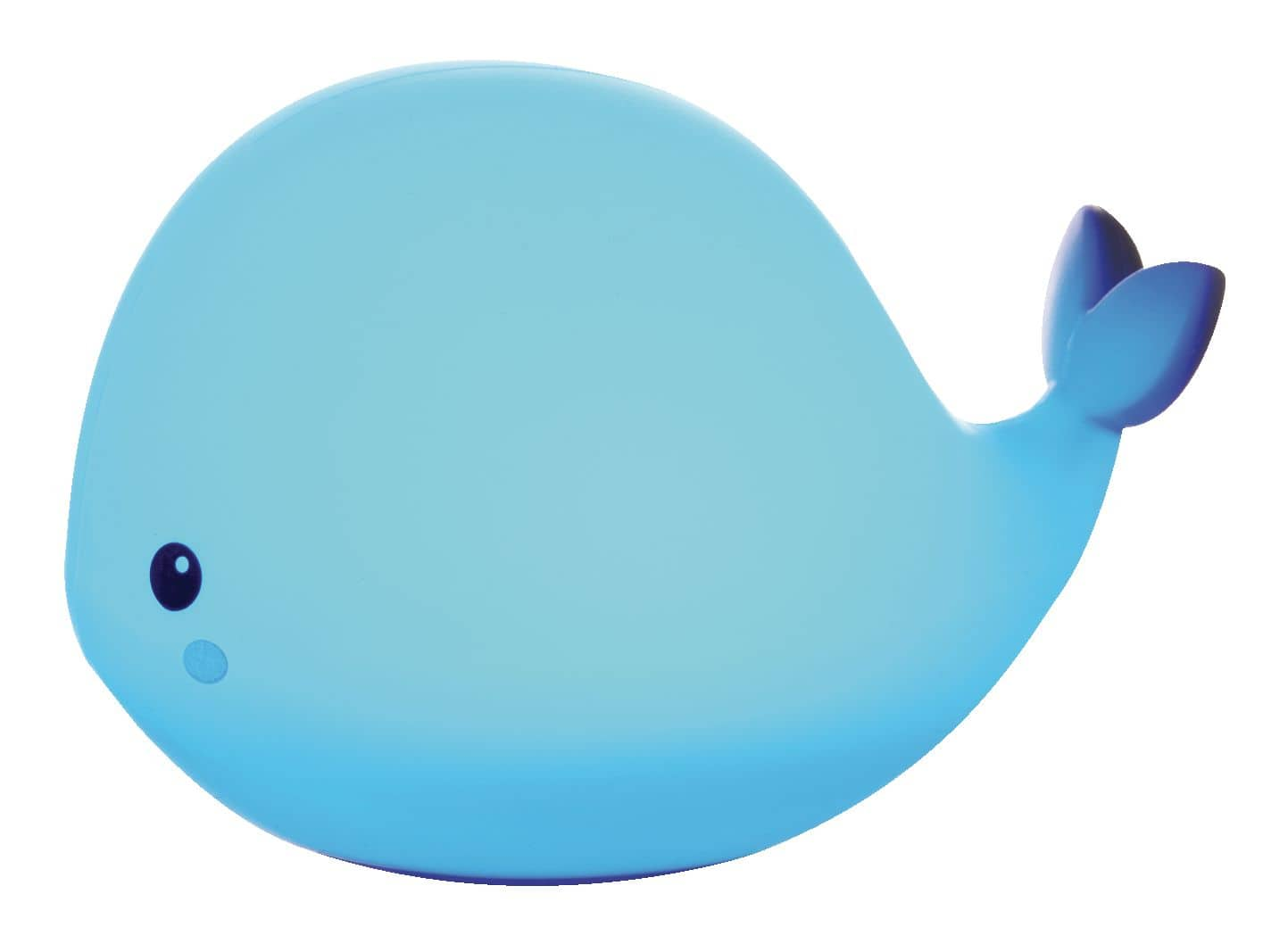 Wally whale white multicolor changing integrated deals led rechargeable silicone night light