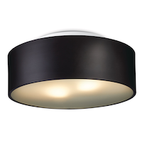 Plafonnier encastré à 2 lampes abat-jour cylindrique circulaire CANVAS, noir mat Bottom_Plunge