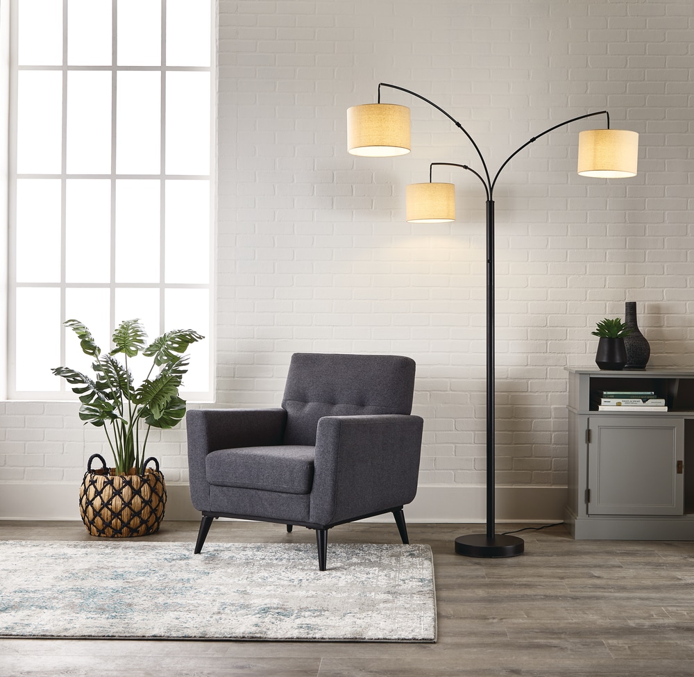 CANVAS Burlap Fabric Shade Floor Lamp, 82in, Bronze Canadian Tire