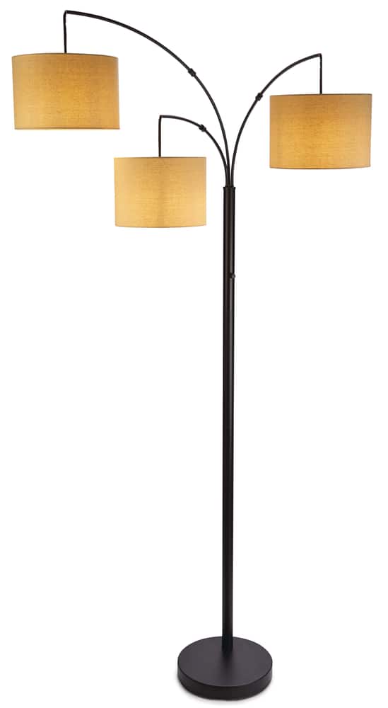 Canvas Shade Floor Lamp 3 Light, 3 Tier Table Lamp Shade Arc