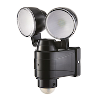 NOMA Dual-Head 180-Degree Outdoor Security Light, Weather-Resistant Front_Three_Fourths_Angled_Left