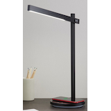 NOMA LED Minimalist Desk Lamp with Wireless Charging, 16.7-in, Black Front_Three_Fourths_Angled_Left