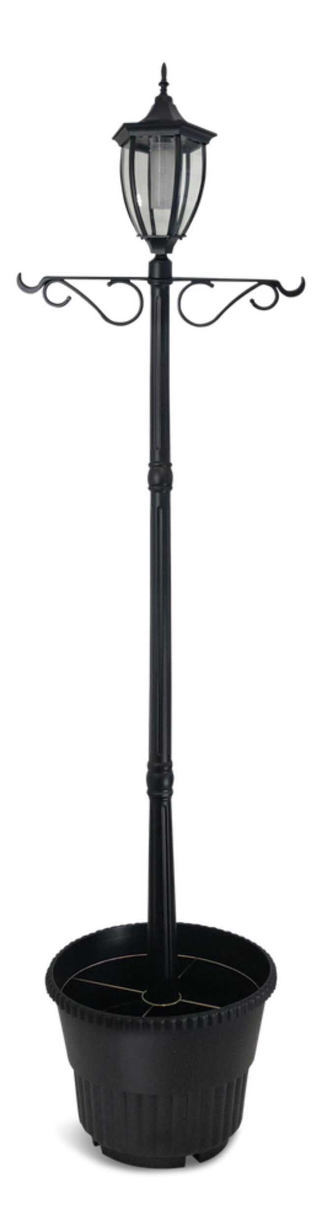 Lampe solaire et jardinière pour l'extérieur For Living Cresmont, noir