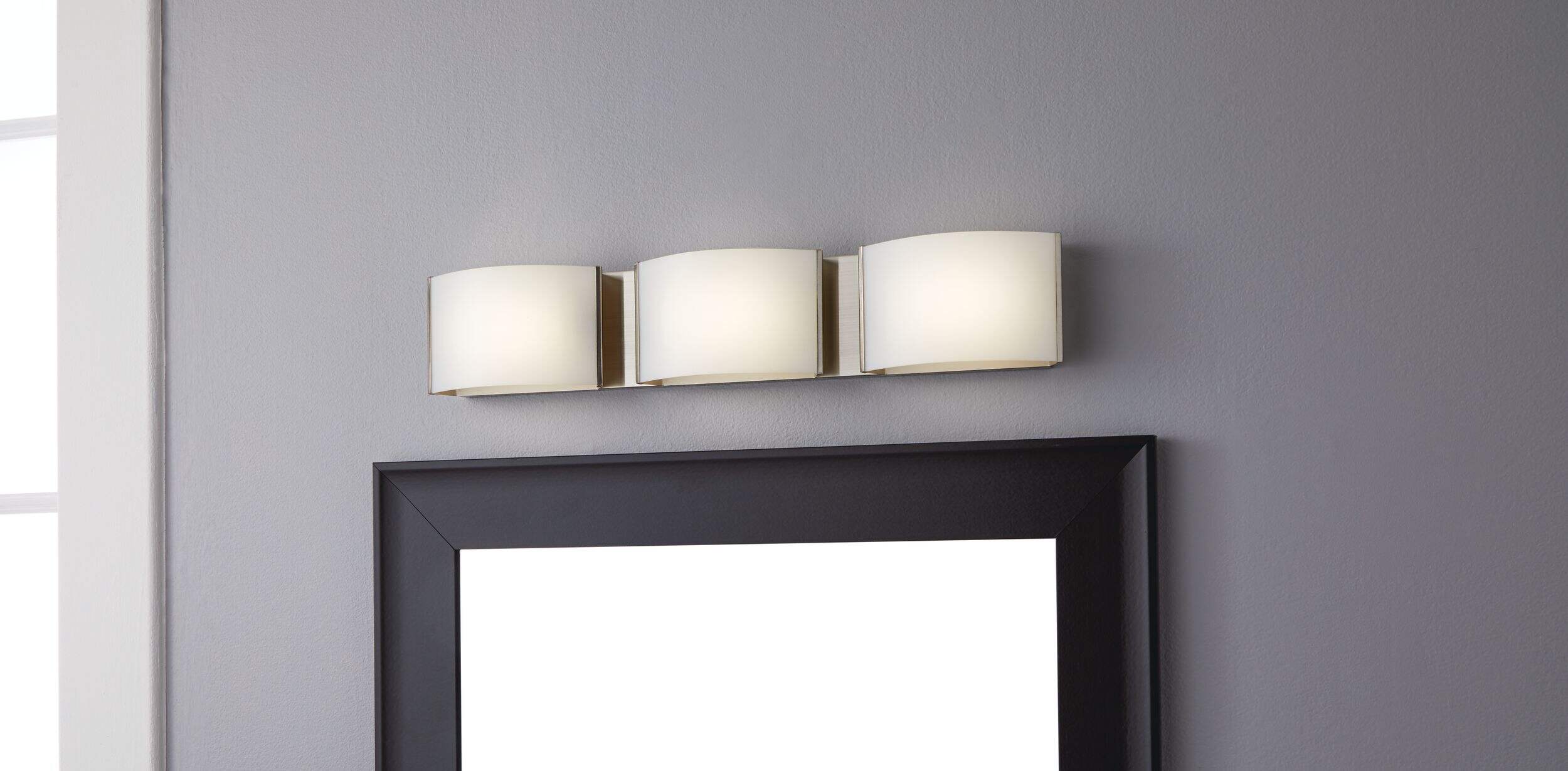 NOMA Hollywood Frosted Acrylic Cover LED Vanity Light Fixture, Brushed