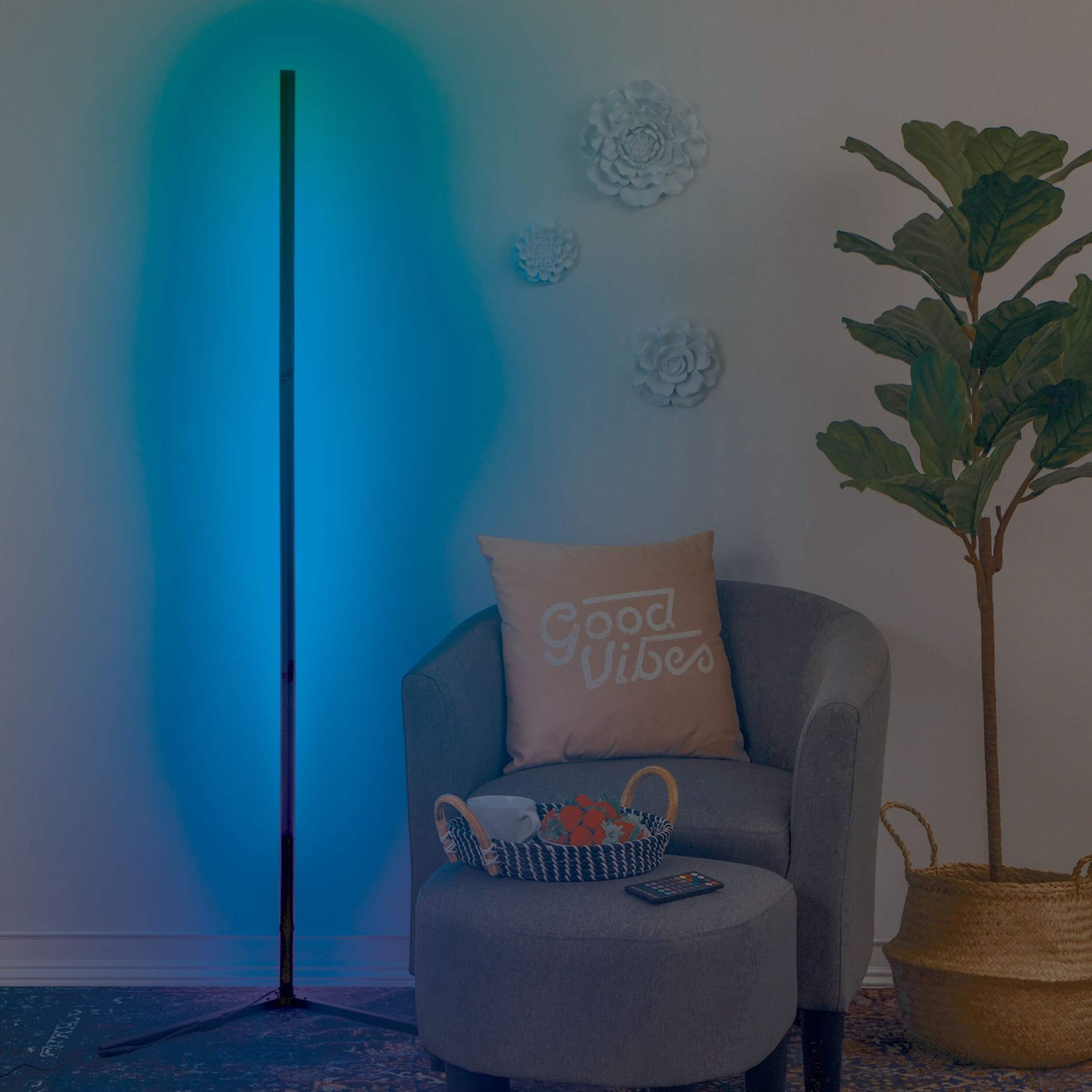 NOMA RGBIC Corner Bar Floor Lamp, 55.2in, Black Canadian Tire