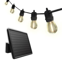 Sunforce Solar String Light, Warm White, 12 LED Bulbs, 30-ft Composite_or_Mixed