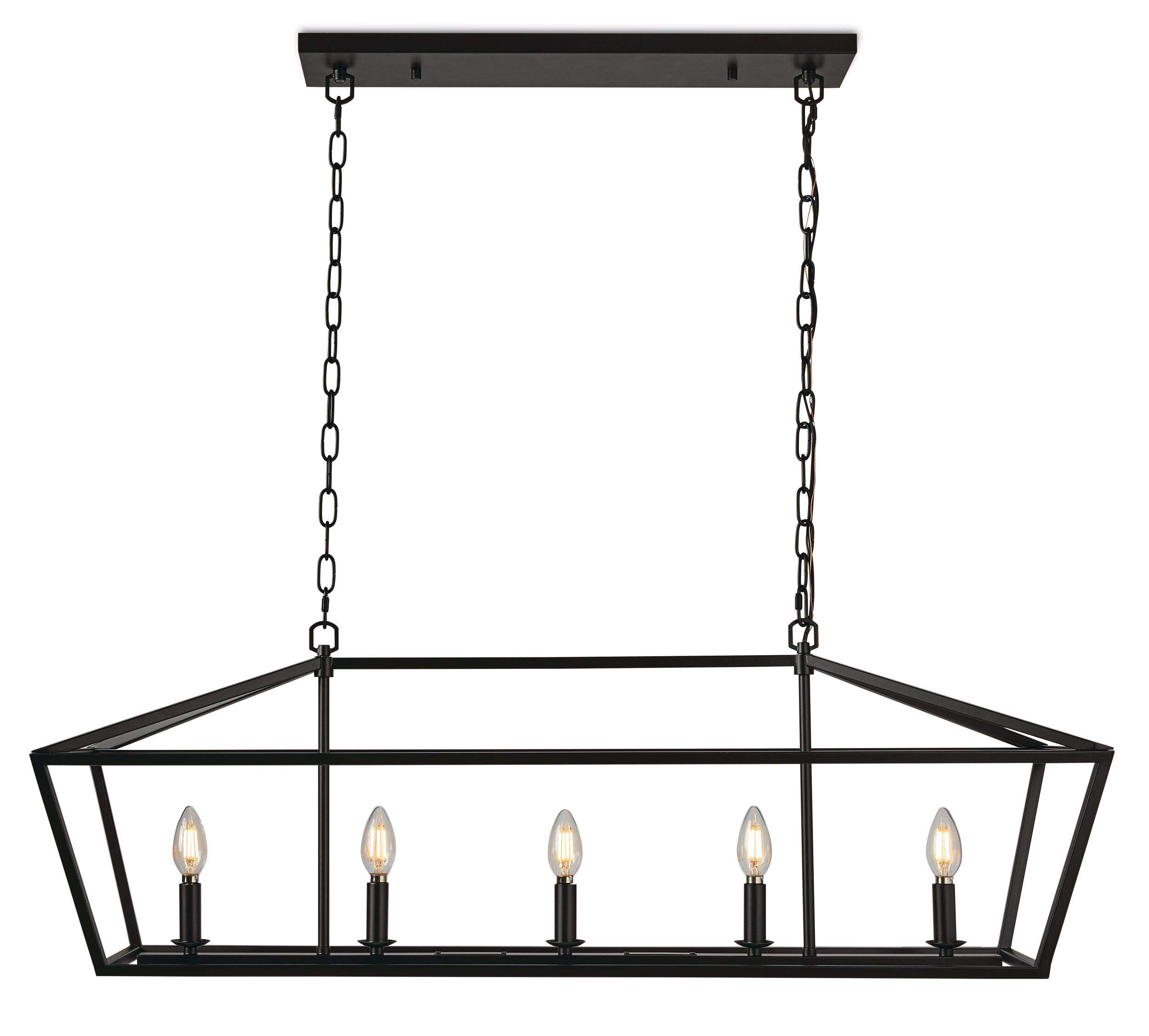 Lustre à 5 lampes CANVAS Carlaw, noir mat Front_Flat