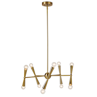 CANVAS Marlene 10-Light Gold Chandelier, Brushed Gold Front_Flat