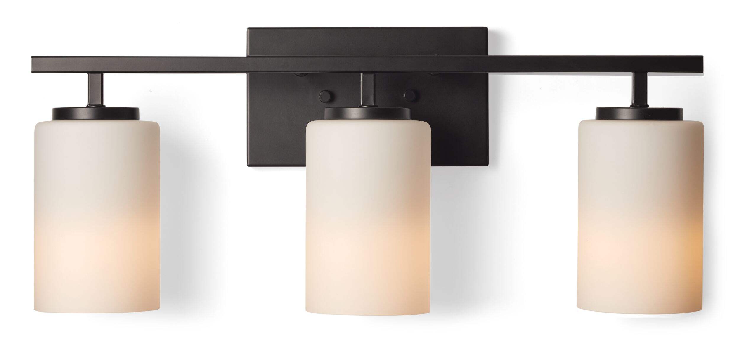 Applique de salle de bains à 3 lampes CANVAS Northfield, noir mat Front_Flat