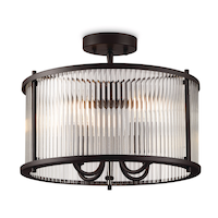CANVAS Seely 4-Light Flush Mount Ceiling Light, Bronze/Black Front_Flat