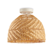 CANVAS Eastwind 1-Light Flush Mount Ceiling Light with Woven Shade, Matte White Front_Flat