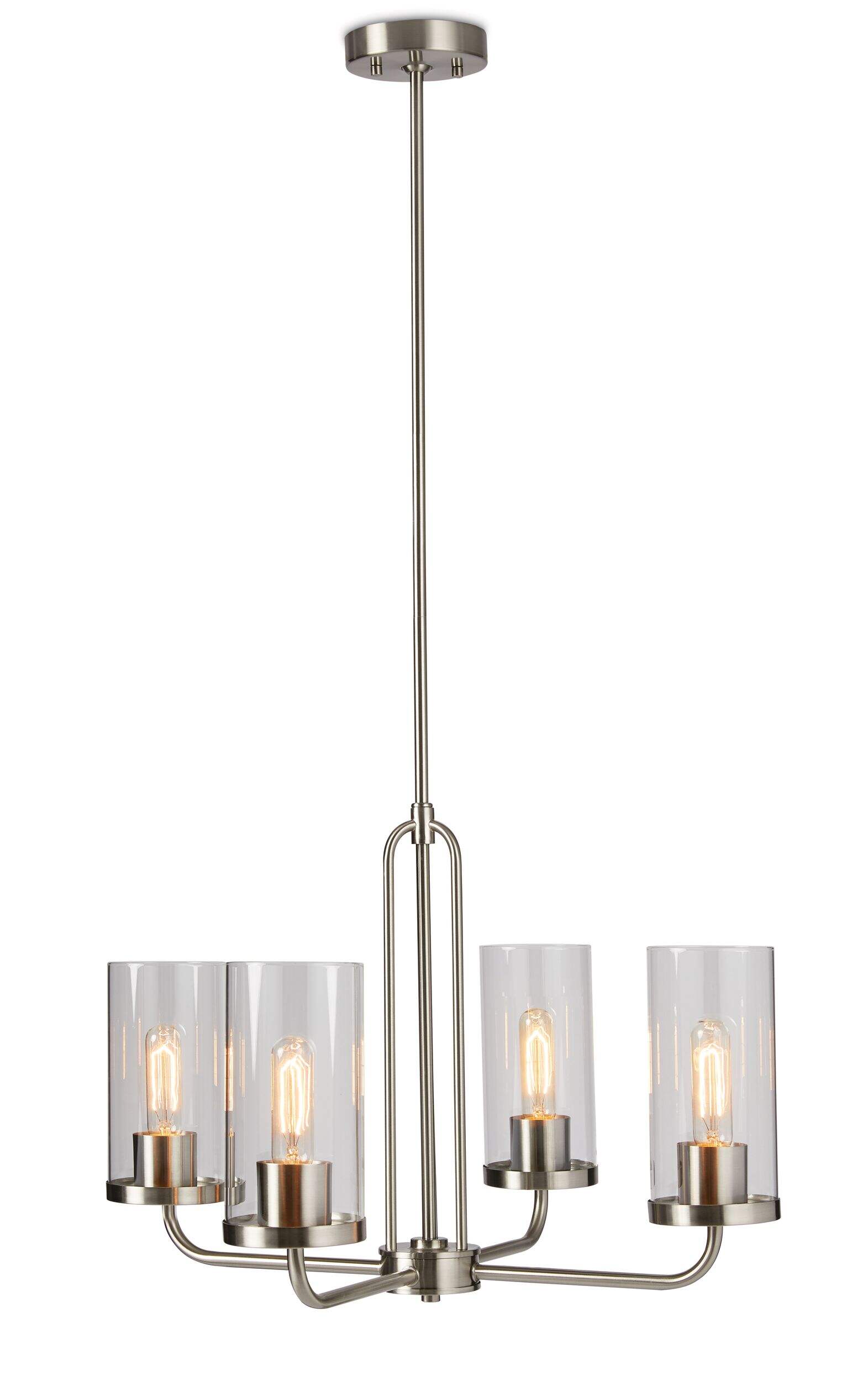 CANVAS Glenshiel 4-Light Chandelier, Brushed Nickel Front_Flat