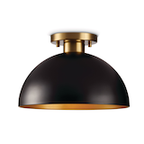 CANVAS Immel 1-Light Semi-Flush Mount Ceiling Light, Matte Black/Brushed Gold Front_Flat