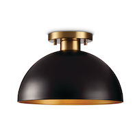 CANVAS Immel 1-Light Semi-Flush Mount Ceiling Light, Matte Black/Brushed Gold