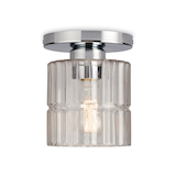 CANVAS Waverly Flush Mount Ceiling Light, Glass Shade, Chrome Front_Flat