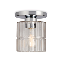 CANVAS Waverly Flush Mount Ceiling Light, Glass Shade, Chrome Front_Flat