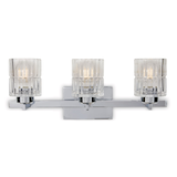 CANVAS Waverly 3-Light Vanity Light Fixture w/ Clear Glass Shades, Chrome Front_Flat