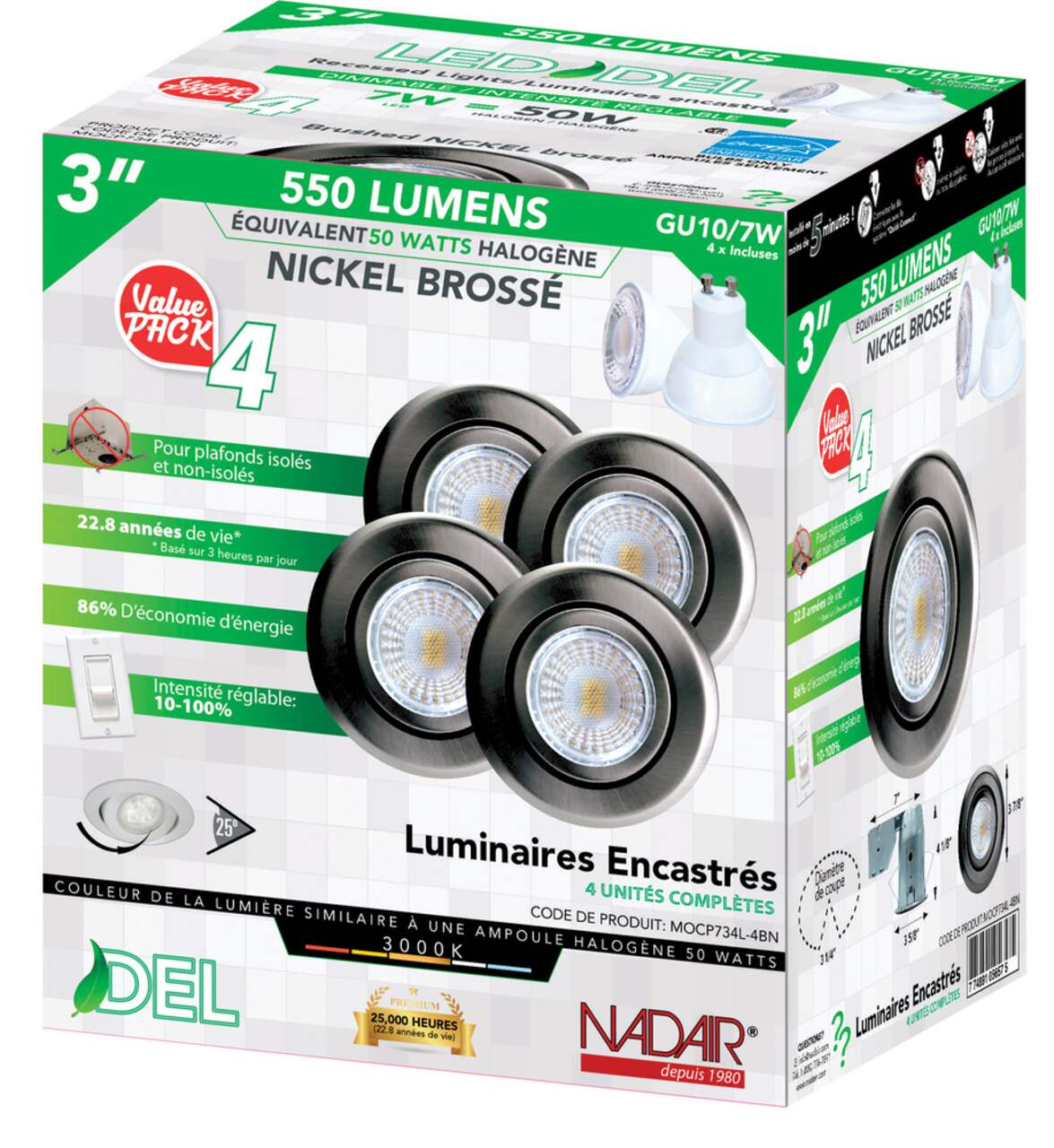 Nadair led clearance recessed lights