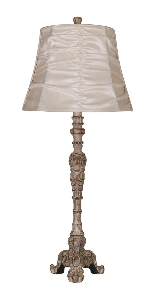 Elegant Designs Antique Style Cream Ruched Shade Buffet Table Lamp, 31