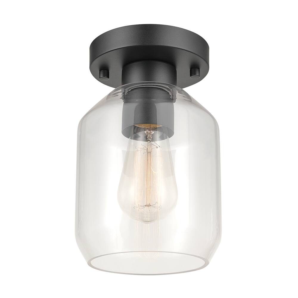 Globe Electric Middleton Clear Glass Shade Flush Mount Ceiling Light ...