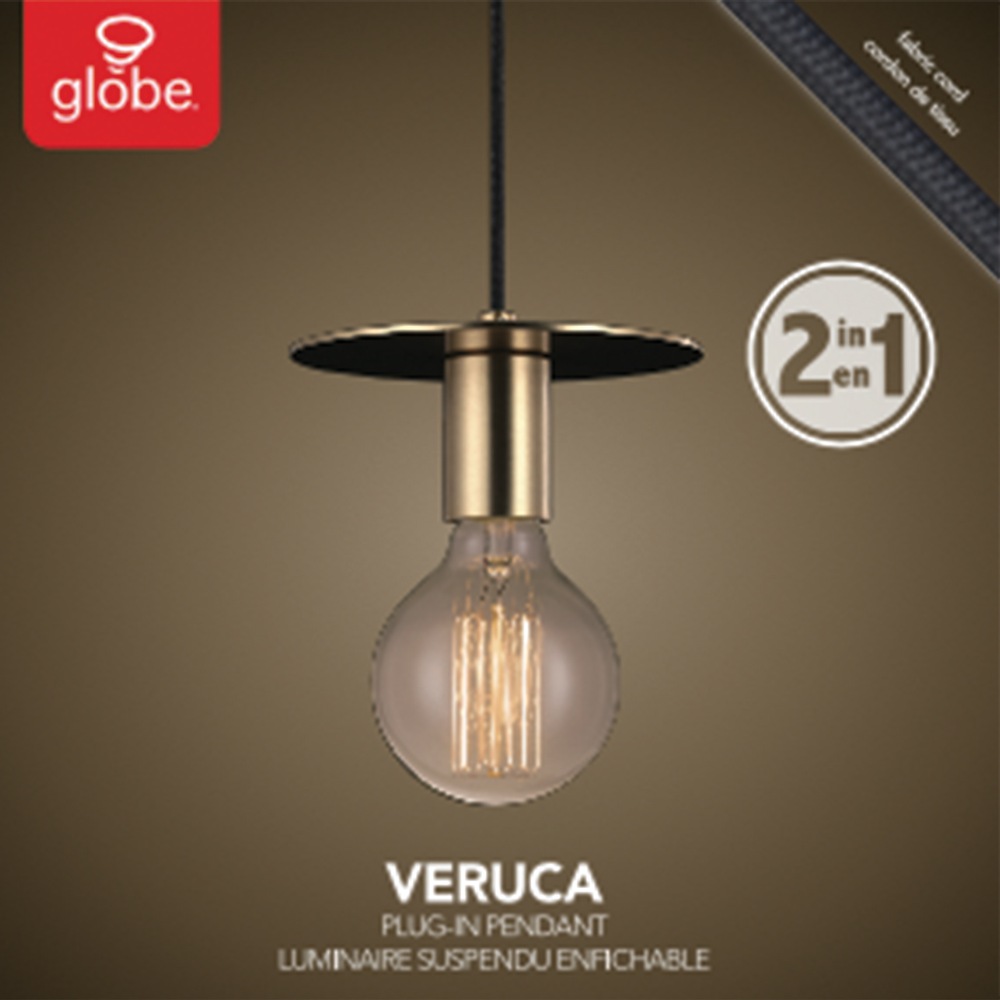 Globe Electric Veruca 2in1 Mini Ceiling Pendant Light Fixture, Matte