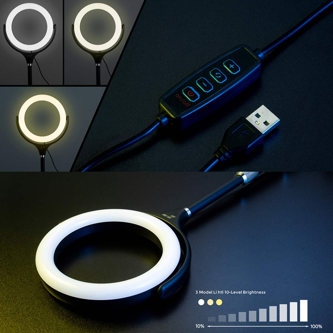 Ergopixel Combo 7 in 10 in LED Ring Lights