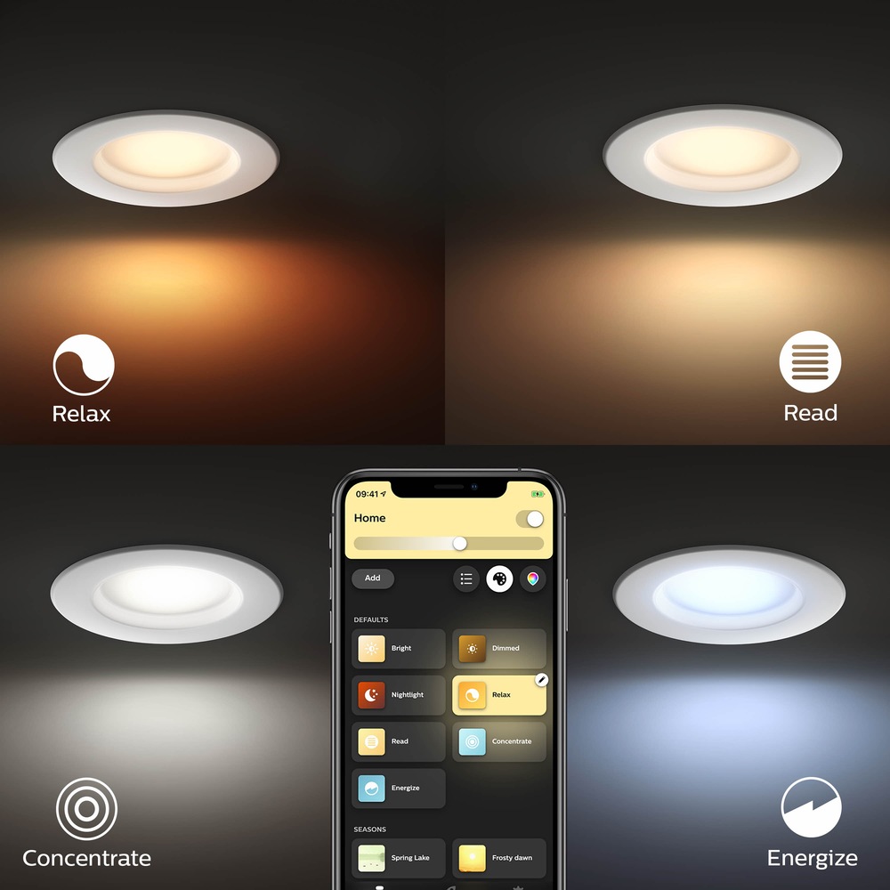 Philips Hue Round LED White & Colour Retrofit Recessed Downlight