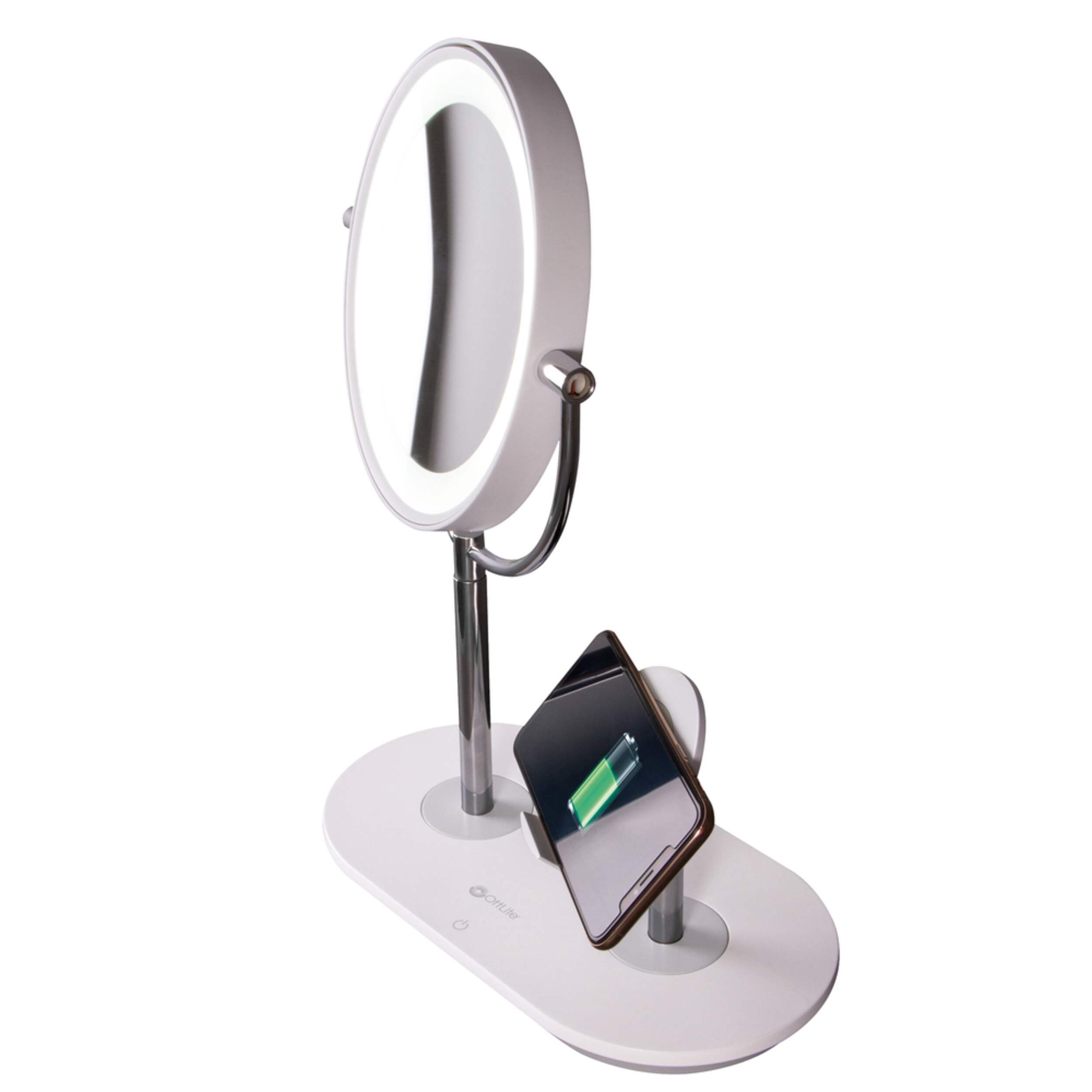 OttLite Wireless Charging LED Makeup Mirror, White Canadian Tire