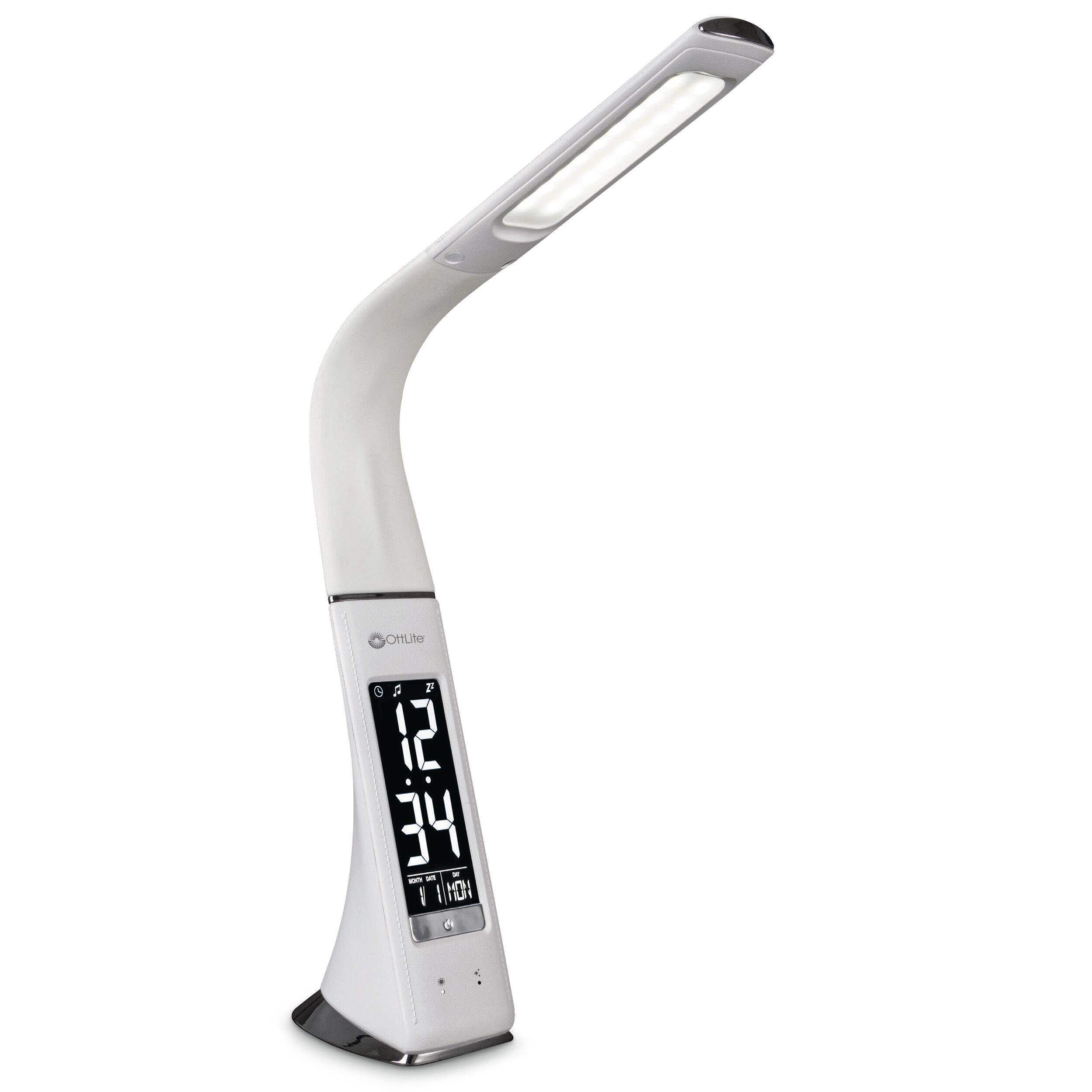 OttLite Thrive LED Sanitizing Desk Lamp, White Front_Three_Fourths_Angled_Right